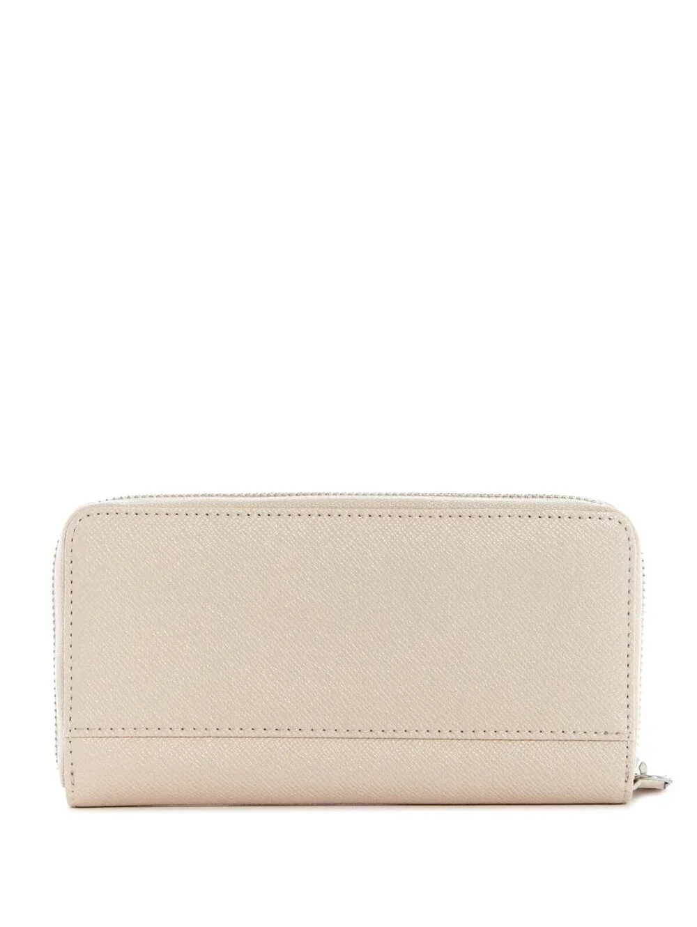 Guess Factory Women's Beige Faux-Leather Zip-Around Wallet, Beige